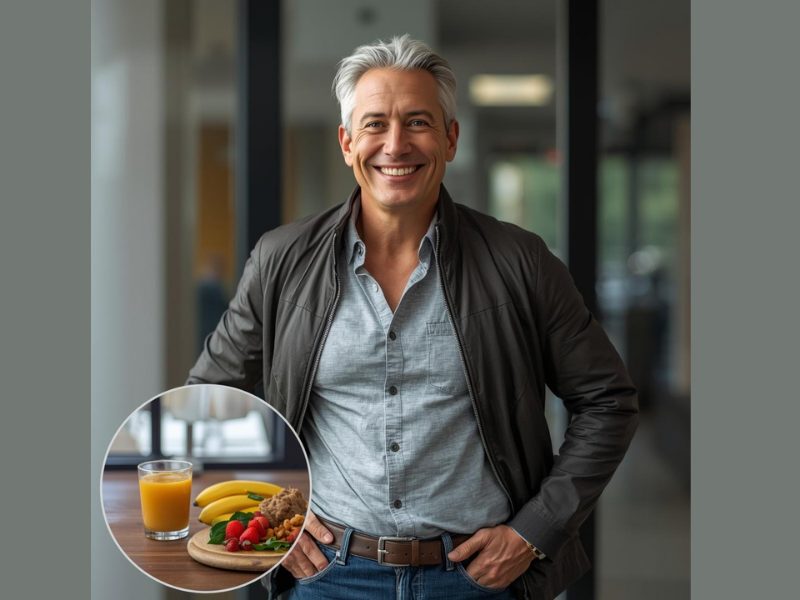 Professional looking leaner and energized after improving metabolic health and daily habits